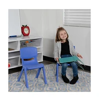 Emma+Oliver 2 Pack Plastic Stackable School Chair With 10.5"H Seat, Preschool