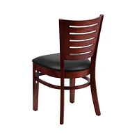 Emma+Oliver 2 Pack Slat Back Wooden Restaurant Chair