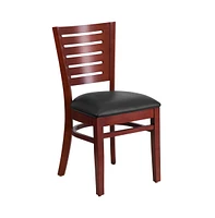 Emma+Oliver 2 Pack Slat Back Wooden Restaurant Chair