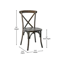 Merrick Lane Davisburg Stackable Wooden Cross Back Bistro Dining Chair