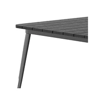 Merrick Lane Dryden Indoor/Outdoor Dining Table With Umbrella Hole, 36" Square All Weather Poly Resin Top And Steel Base