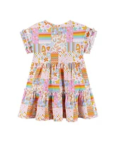 Andy & Evan Little Girls Toddler/Child Multi-Pattern Tile Print Dress