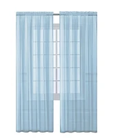 GoodGram Home 2 Pack Ultra Luxurious Semi Sheer Voile Curtains - Baby Blue