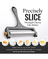 Zulay Kitchen Stainless Steel Wire Cheese Slicer - Adjustable Hand Held Cutter with 2 Extra Wires