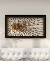 Rosemary Lane Gold Metal Sunburst Coiled Ribbon Wall Decor with Black Frame, 24" x 3" x 52"