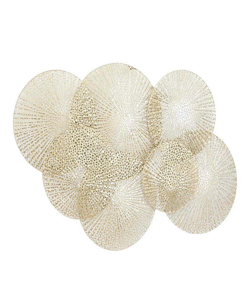 Rosemary Lane Gold Metal Plate Wall Decor with Perforated Design 49" x 2" x 31"