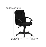 Emma+Oliver Mid-Back Fabric Executive Swivel Office Chair With Nylon Arms