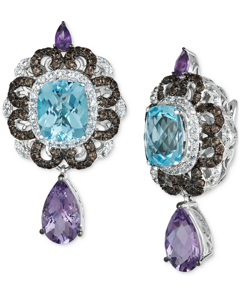 Le Vian Multi-Gemstone Halo Cluster Drop Earrings (16