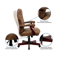 Merrick Lane Versailles High Back Tufted Home Office Chair With Height Adjustment And 360° Swivel