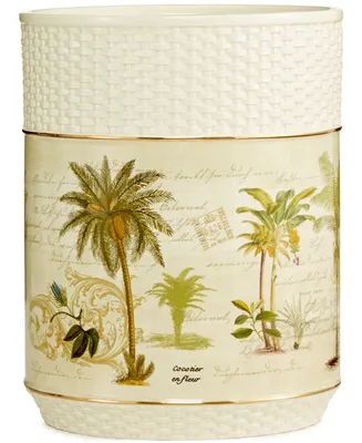 Avanti Colony Palm Tree Textured Ceramic Wastebasket