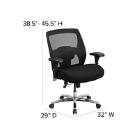 Emma+Oliver 24/7 Intensive Use Big & Tall 500 Lb. Rated Mesh Executive Swivel Ergonomic Office Chair With Ratchet Back