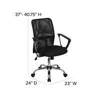 Emma+Oliver Mid-Back Mesh Swivel Task Office Chair With Lumbar Support Band And Arms