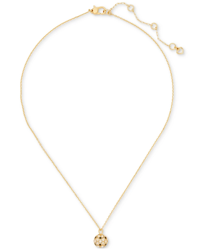 Kate Spade New York Gold-Tone Stone Orb Mini Pendant Necklace, 16" + 3" extender