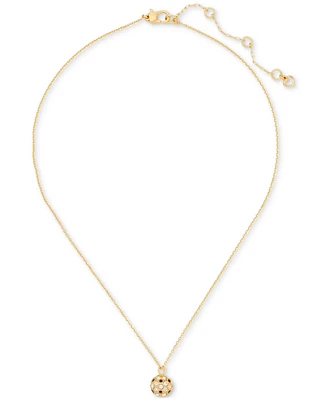 Kate Spade New York Gold-Tone Stone Orb Mini Pendant Necklace, 16" + 3" extender