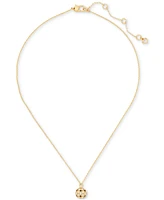 Kate Spade New York Gold-Tone Stone Orb Mini Pendant Necklace, 16" + 3" extender