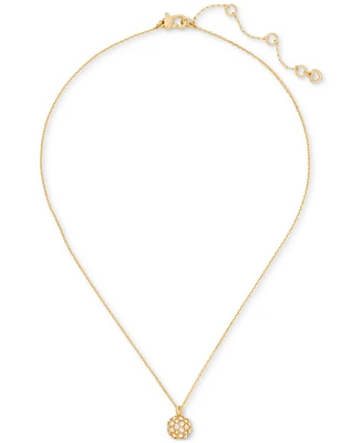 Kate Spade New York Gold-Tone Stone Orb Mini Pendant Necklace, 16" + 3" extender