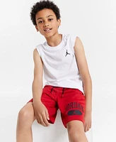 Jordan Big Boys Jumpman Air Embroidery T Shirt Mesh Logo Shorts