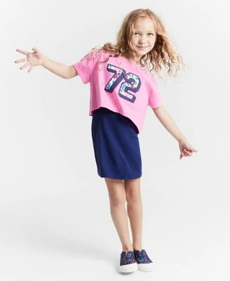 Epic Threads Little Big Girls 2 Pc. Ribbed Dress Set Parker Printed Canvas Slip On Shoes Created For Macys