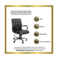 Milano Contemporary Mid-Back Home Office Chair With Padded Arms