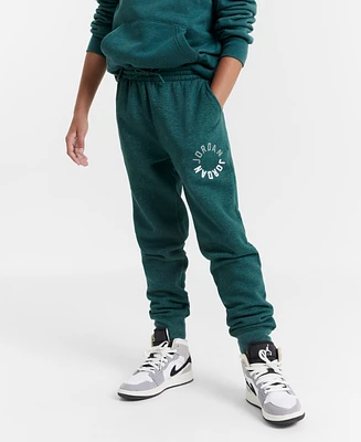 Jordan Big Boys Logo-Print Heathered Fleece Joggers