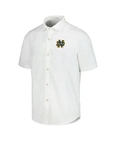Tommy Bahama Men's White Notre Dame Fighting Irish Coconut Point Palm Vista IslandZone Camp Button-Up Shirt