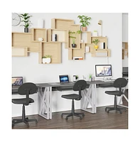 Computer Desk With Pull-Out Keyboard Tray And Cross-Brace Frame
