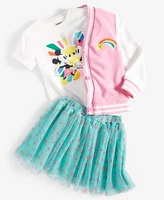 Epic Threads Toddler Girls Varsity Cardigan Minnie Mouse Graphic Tee Tulle Skirt Created For Macys