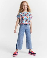 Epic Threads Girls Bouquet Floral Side Tie Top Kensington 70s Flared Jeans Created For Macys