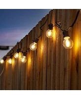Ambience Pro Solar-Powered Led Thin Wire Globe String Lights with 15 Hooks, Soft White (27 ft.)