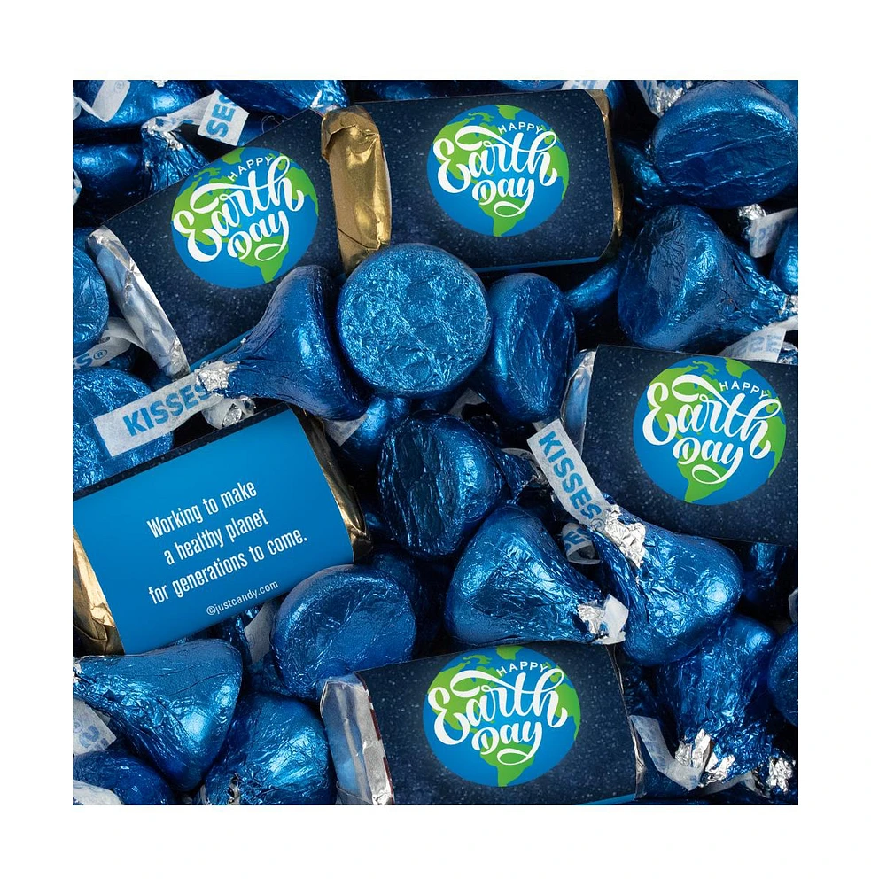 Just Candy 130 Pcs Earth Day Candy Party Favors Hershey's Miniatures & Kisses (1.65 lbs