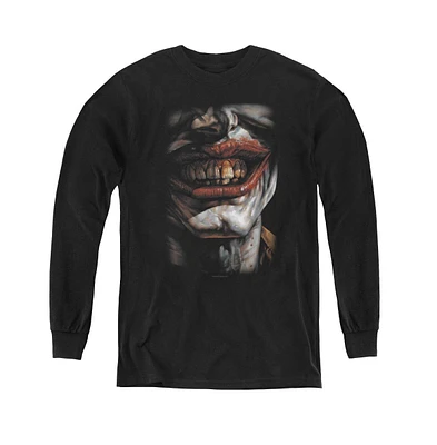 Batman Boys Youth Smile Of Evil Long Sleeve Sweatshirts