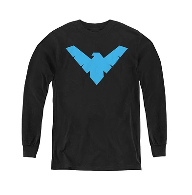 Batman Boys Youth Nightwing Symbol Long Sleeve Sweatshirts