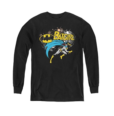 Batman Boys Youth Bat Halftone Long Sleeve Sweatshirts