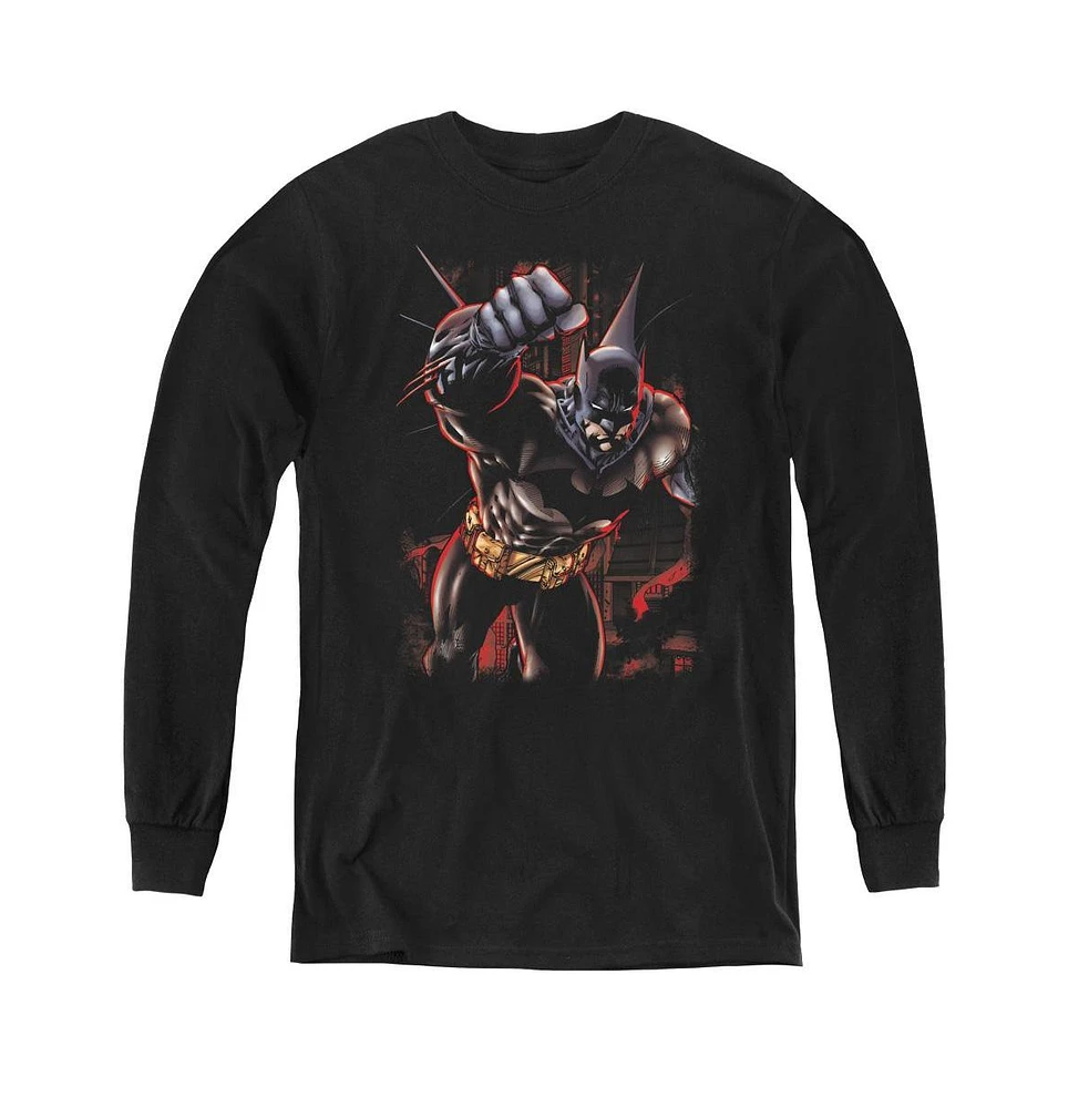 Batman Boys Youth Crimson Knight Long Sleeve Sweatshirts