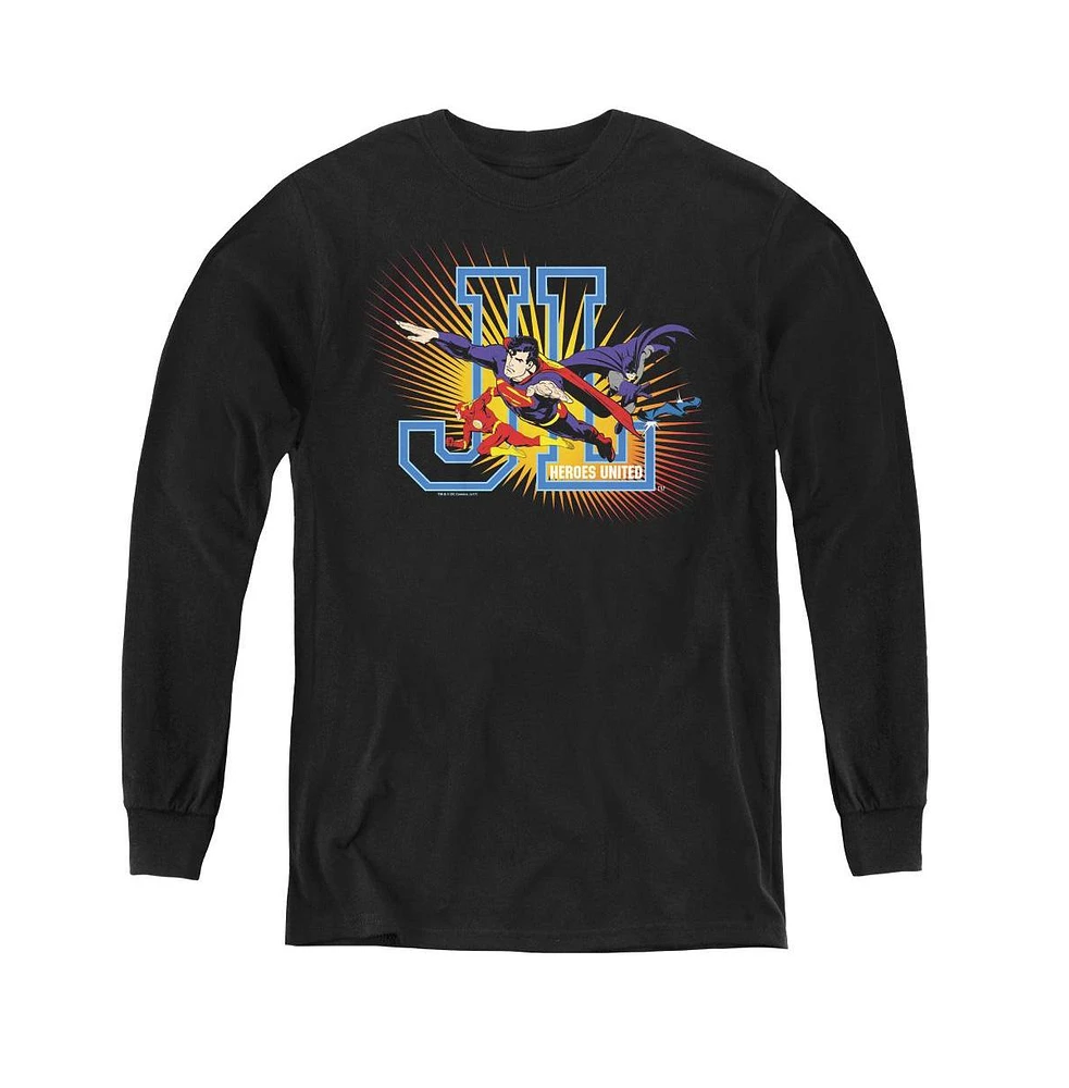 Justice League Boys of America Youth Heroes United Long Sleeve Sweatshirts