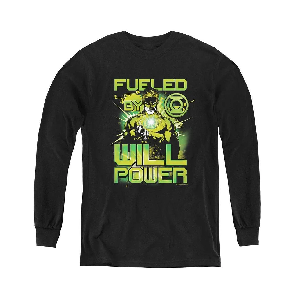 Green Lantern Boys Youth Fueled Long Sleeve Sweatshirts