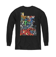 Justice League Boys of America Youth Lettered Long Sleeve Sweatshirts