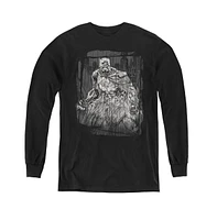 Batman Boys Youth Pencilled Rain Long Sleeve Sweatshirts