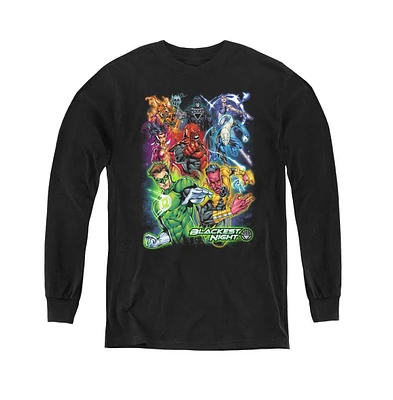 Green Lantern Boys Youth Blackest Group Long Sleeve Sweatshirts