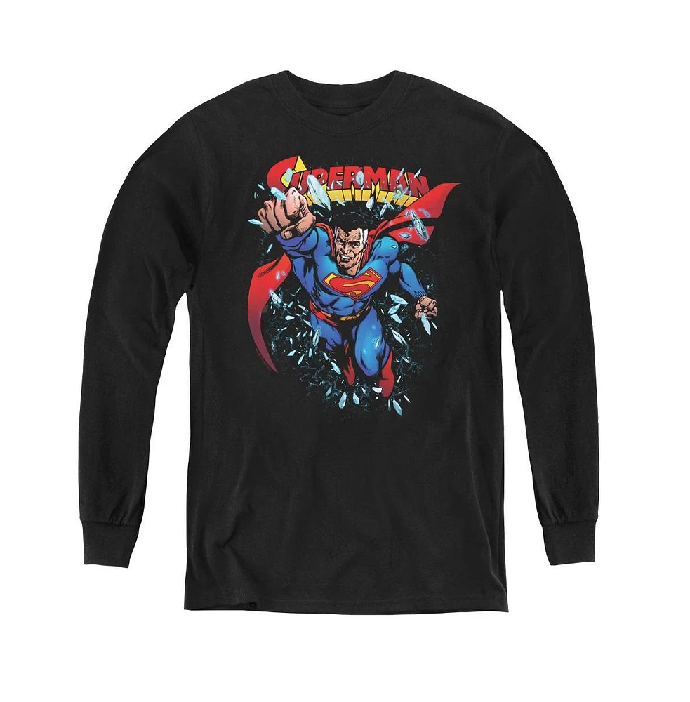 Superman Boys Youth Old Man Kal Long Sleeve Sweatshirts