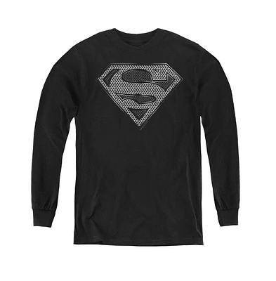 Superman Boys Youth Chainmail Long Sleeve Sweatshirts
