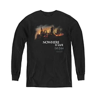 Harry Potter Boys Youth Burning Hogwarts Long Sleeve Sweatshirts