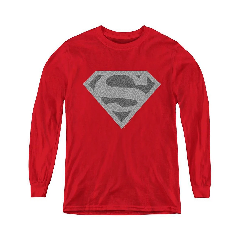 Superman Boys Youth Elephant Shield Long Sleeve Sweatshirts