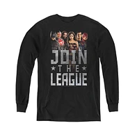 Justice League Boys Movie Youth Join The Long Sleeve Sweatshirts