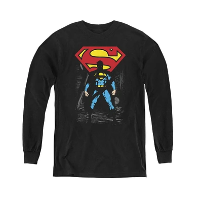 Superman Boys Youth Dark Alley Long Sleeve Sweatshirts