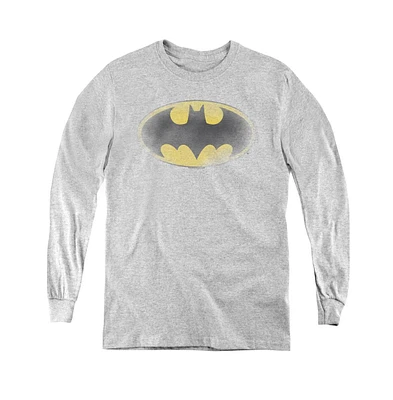 Batman Boys Youth Faded Logo Long Sleeve Sweatshirts