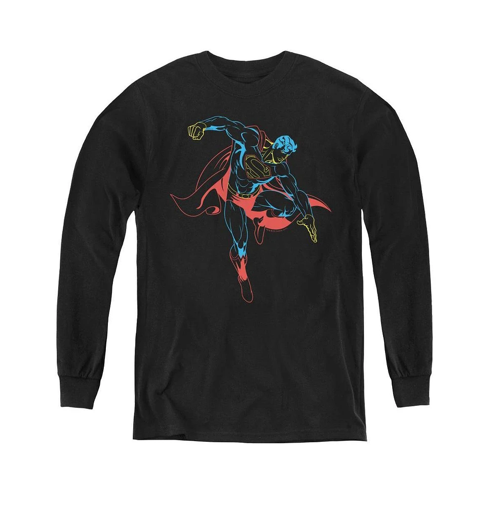 Superman Boys Youth Neon Long Sleeve Sweatshirts