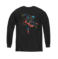 Superman Boys Youth Neon Long Sleeve Sweatshirts