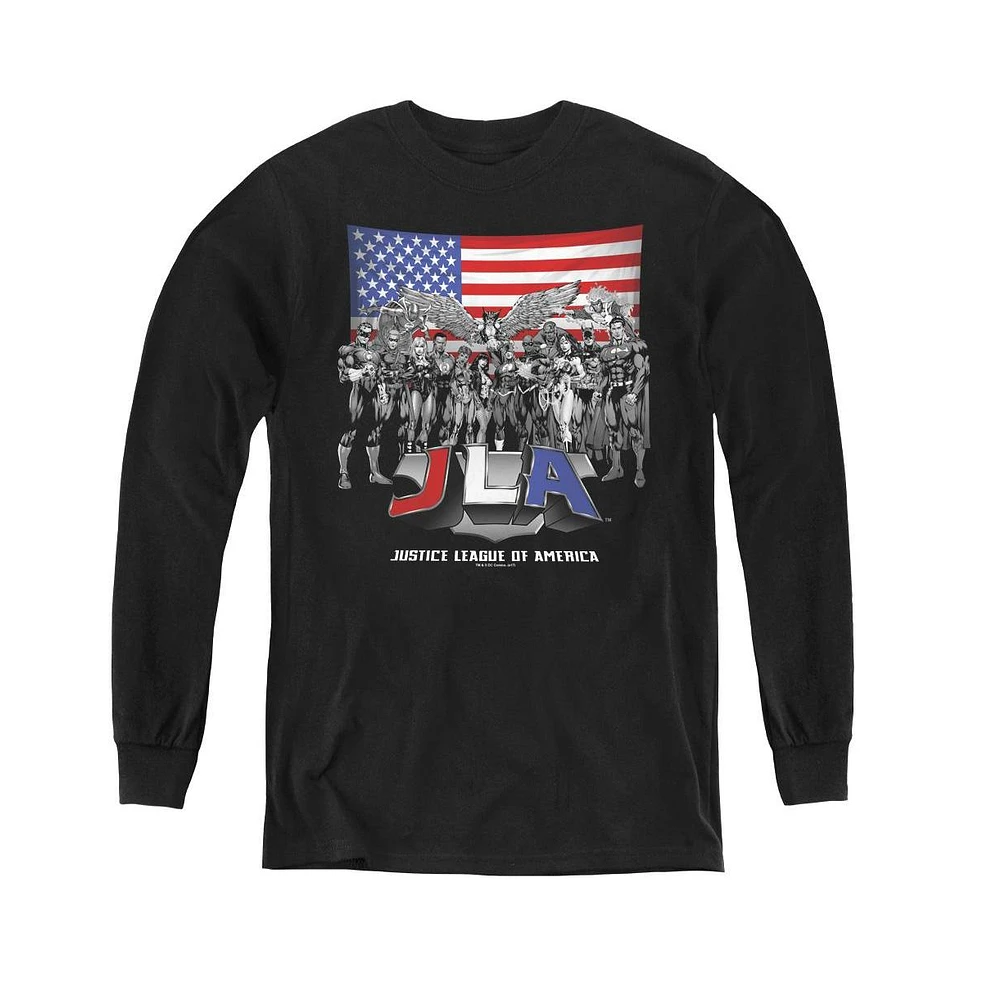 Justice League Boys of America Youth All American Long Sleeve Sweatshirts