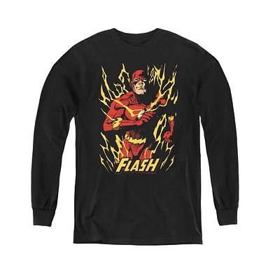 Justice League Boys of America Youth Flash Flare Long Sleeve Sweatshirts